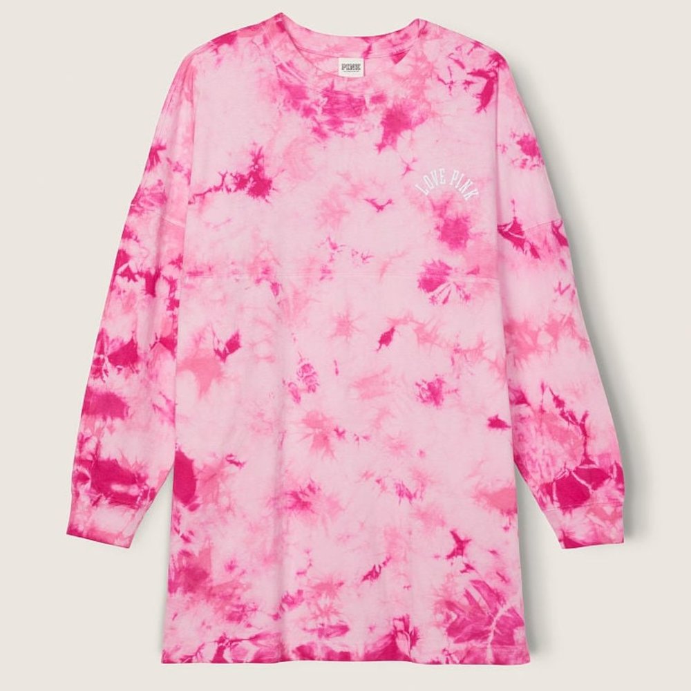 VS PINK VARSITY LONG SLEEVE CREW DRESS